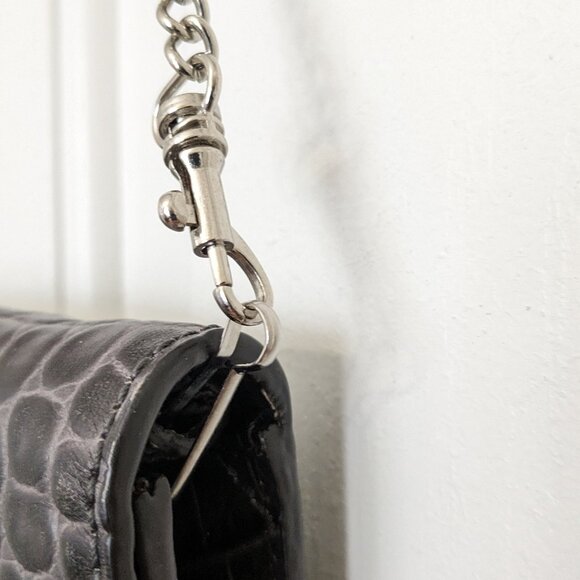 MICHAEL KORS JET SET CHARM LARGE WALLET ON A CHAIN BROWN  Leather Crocodile - Picture 15 of 16